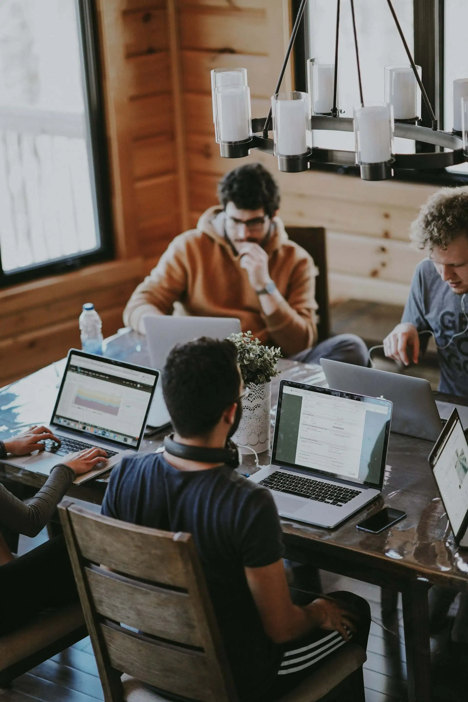 Team collaborating in a modern office