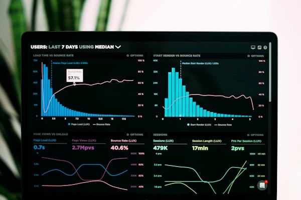 SEO growth chart on a screen